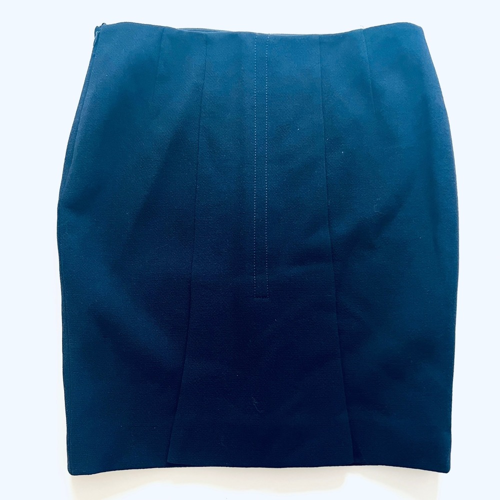 Escada Navy Blue Crepe Pencil Skirt High Waisted Made in Germany Size 38 - Picture 8 of 13